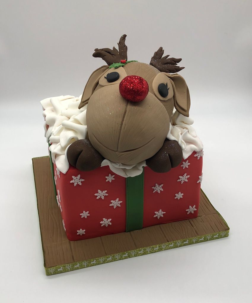 December Novelty Reindeer Cake