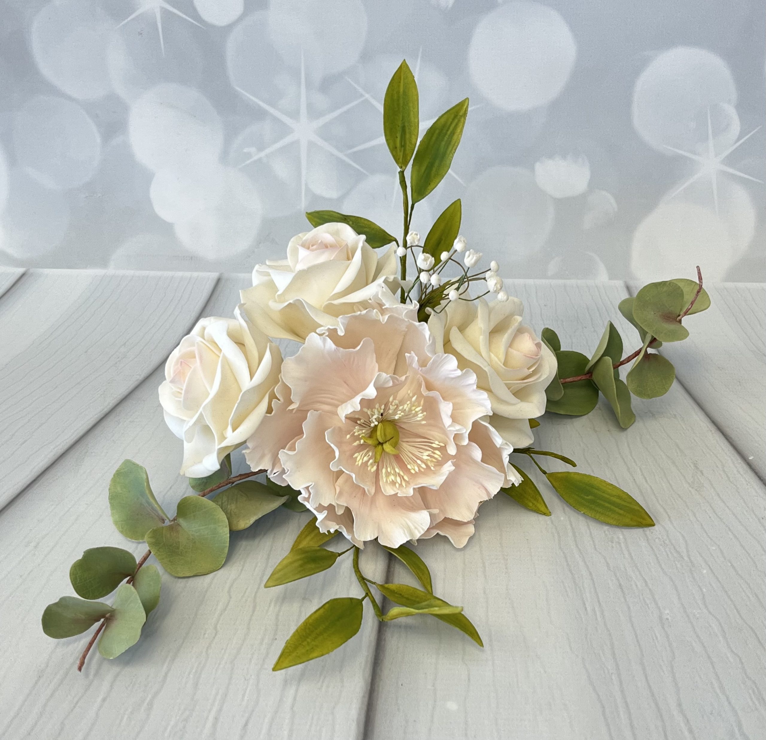 June Tuesday Morning  "Create Rose & Peony Spray with Foliage & Fillers"